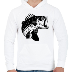 PRINTFASHION sügér - Férfi kapucnis pulóver - Fehér