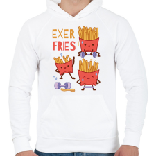 PRINTFASHION Sültkrumpli edzés - Férfi kapucnis pulóver - Fehér férfi pulóver, kardigán