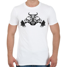 PRINTFASHION Súlyemelés - Férfi póló - Fehér férfi póló