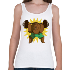 PRINTFASHION Súlyemelő medve - Női atléta - Fehér