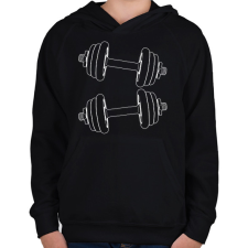 PRINTFASHION Súlyzó  - Gyerek kapucnis pulóver - Fekete gyerek pulóver, kardigán