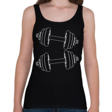 PRINTFASHION Súlyzó  - Női atléta - Fekete női trikó