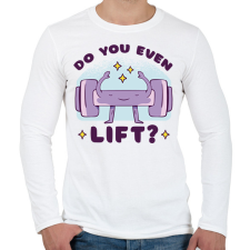 PRINTFASHION Súlyzózás - Férfi hosszú ujjú póló - Fehér férfi póló