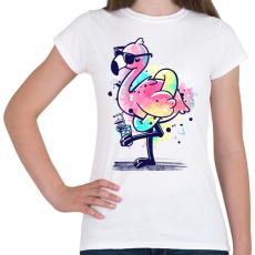 PRINTFASHION Summer Flamingo - Női póló - Fehér