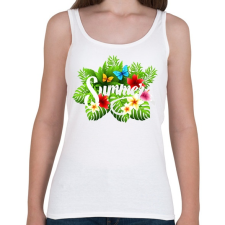 PRINTFASHION Summer flowers - Női atléta - Fehér női trikó