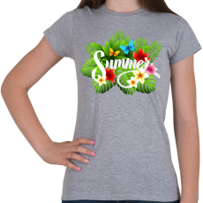 PRINTFASHION Summer flowers - Női póló - Sport szürke