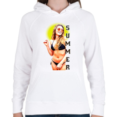 PRINTFASHION summer-girl - Női kapucnis pulóver - Fehér