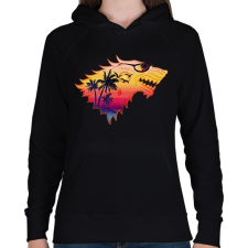 PRINTFASHION Summer is Coming - Női kapucnis pulóver - Fekete női pulóver, kardigán