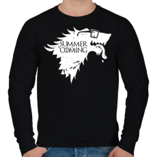 PRINTFASHION Summer is Coming white - Férfi pulóver - Fekete