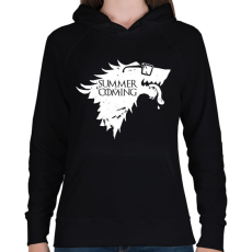 PRINTFASHION Summer is Coming white - Női kapucnis pulóver - Fekete
