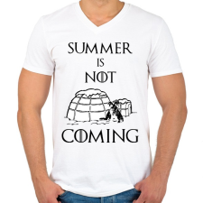 PRINTFASHION summer is not coming - Férfi V-nyakú póló - Fehér férfi póló