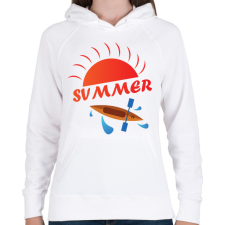 PRINTFASHION Summer - Nyár - kajak-kenu - Női kapucnis pulóver - Fehér női pulóver, kardigán