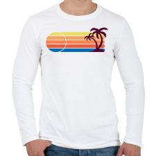 PRINTFASHION Summer palm - Férfi hosszú ujjú póló - Fehér férfi póló