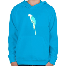 PRINTFASHION Summer parrot - Gyerek kapucnis pulóver - Azúrkék gyerek pulóver, kardigán