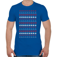 PRINTFASHION SUMMER PATTERN - Férfi póló - Királykék