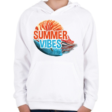 PRINTFASHION Summer Vibes - Gyerek kapucnis pulóver - Fehér gyerek pulóver, kardigán