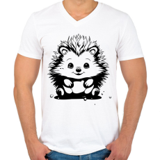 PRINTFASHION Sündisznó  - Férfi V-nyakú póló - Fehér