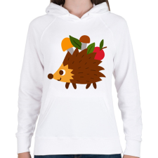 PRINTFASHION Sündisznó  - Női kapucnis pulóver - Fehér női pulóver, kardigán