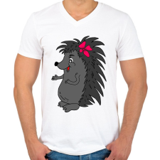 PRINTFASHION Süni - Férfi V-nyakú póló - Fehér férfi póló