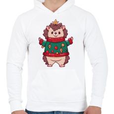 PRINTFASHION Süni Karácsony - Férfi kapucnis pulóver - Fehér