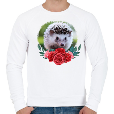PRINTFASHION Süni virággal - Férfi pulóver - Fehér férfi pulóver, kardigán