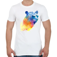 PRINTFASHION Sunny bear - Férfi póló - Fehér