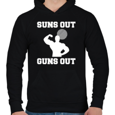 PRINTFASHION Suns Out Guns Out - Férfi kapucnis pulóver - Fekete
