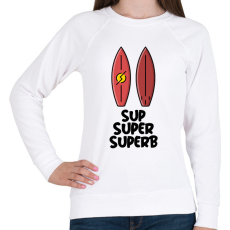 PRINTFASHION SUP SUPER SUPERB - Női pulóver - Fehér