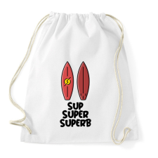PRINTFASHION SUP SUPER SUPERB - Sportzsák, Tornazsák - Fehér tornazsák