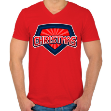 PRINTFASHION SUPER CHRISTMAS 2 - Férfi V-nyakú póló - Piros