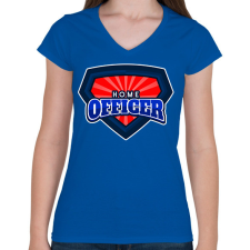 PRINTFASHION SUPER HOME OFFICER - Női V-nyakú póló - Királykék női póló