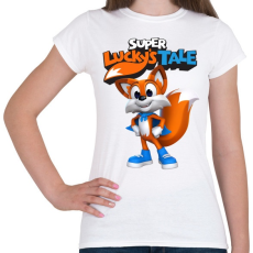 PRINTFASHION Super Lucky's Tale - Női póló - Fehér
