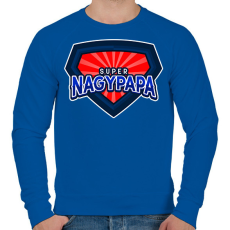 PRINTFASHION SUPER NAGYPAPA - Férfi pulóver - Királykék