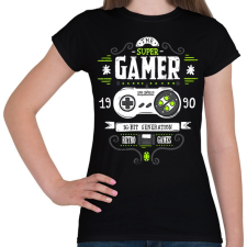 PRINTFASHION Super Retro Gamer - Női póló - Fekete női póló