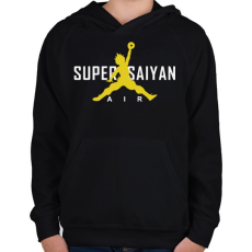 PRINTFASHION Super Saiyan Air - Gyerek kapucnis pulóver - Fekete