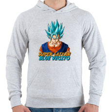 PRINTFASHION Super Saiyan Blue Vegito - Férfi kapucnis pulóver - Sport szürke