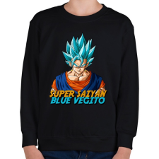 PRINTFASHION Super Saiyan Blue Vegito - Gyerek pulóver - Fekete gyerek pulóver, kardigán