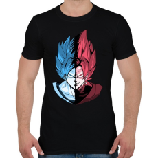 PRINTFASHION Super Saiyan Blue VS Super Saiyan Rose - Férfi póló - Fekete