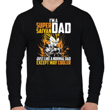 PRINTFASHION Super Saiyan Dad - Férfi kapucnis pulóver - Fekete férfi pulóver, kardigán