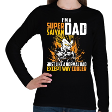 PRINTFASHION Super Saiyan Dad - Női hosszú ujjú póló - Fekete női póló