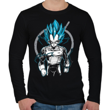 PRINTFASHION Super Saiyan GOD Vegeta - Férfi hosszú ujjú póló - Fekete férfi póló