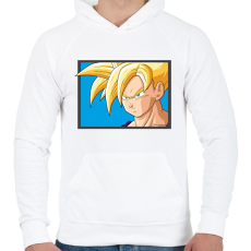 PRINTFASHION Super Saiyan Goku - Férfi kapucnis pulóver - Fehér