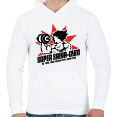 PRINTFASHION Super Saiyan Gym - Férfi kapucnis pulóver - Fehér