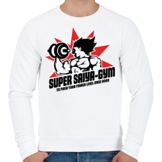 PRINTFASHION Super Saiyan Gym - Férfi pulóver - Fehér