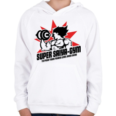 PRINTFASHION Super Saiyan Gym - Gyerek kapucnis pulóver - Fehér