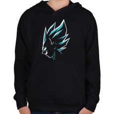 PRINTFASHION Super Saiyan Vegeta - Gyerek kapucnis pulóver - Fekete