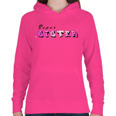 PRINTFASHION super sister graf - Női kapucnis pulóver - Fukszia