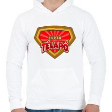 PRINTFASHION SUPER TÉLAPÓ - Férfi kapucnis pulóver - Fehér