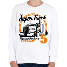 PRINTFASHION Super Truck Highway - Gyerek pulóver - Fehér gyerek pulóver, kardigán