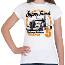 PRINTFASHION Super Truck Highway - Női póló - Fehér női póló